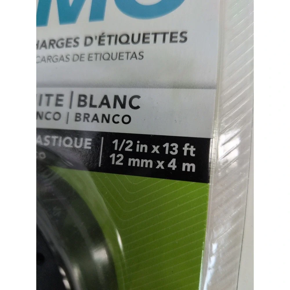LOT 5!🚨Dymo LetraTag LT Label Refills White Plastic Label Tape 1/2